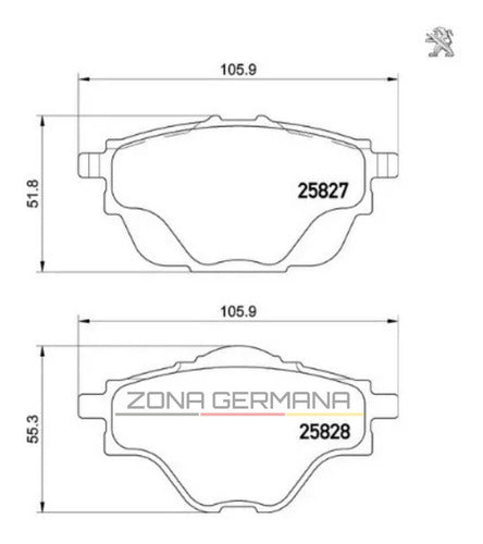 Pastillas Freno Peugeot 3008 Kit Delanteras - Traseras