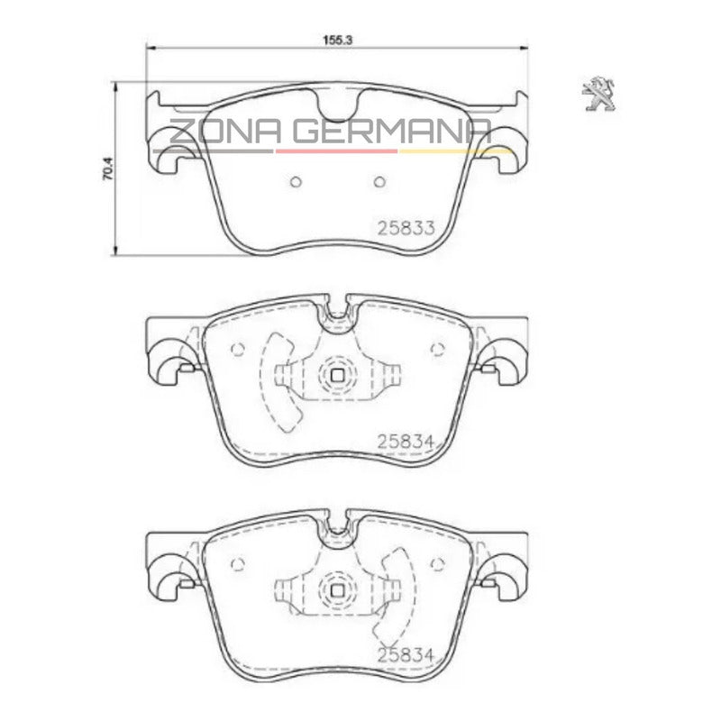 Pastillas Freno Peugeot 3008 Kit Delanteras - Traseras