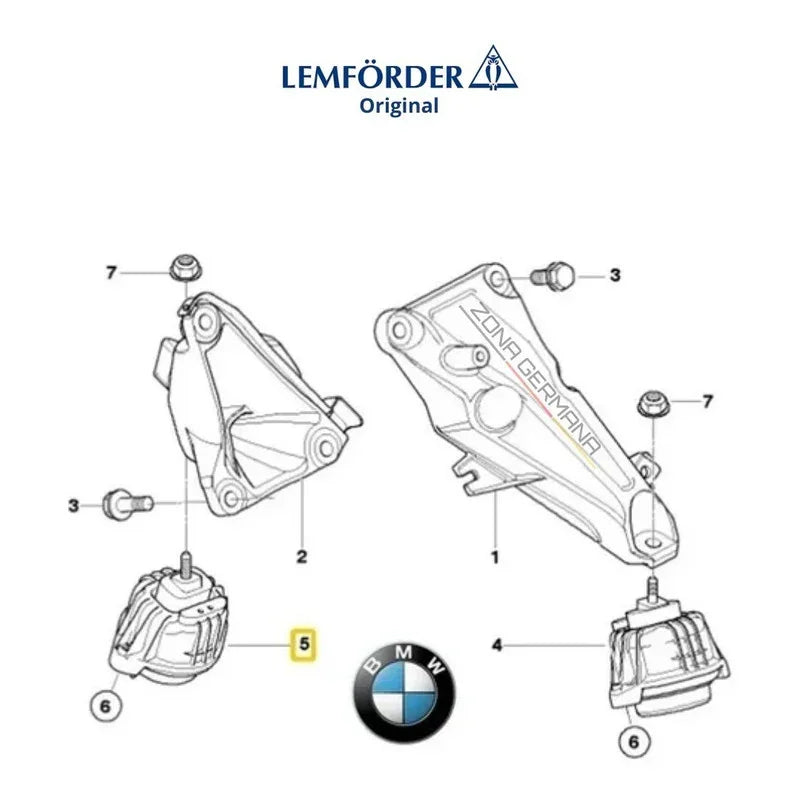 Soporte Motor Bmw E90 318i 320i 316i E90 E92 E93- Derecho - ZONA GERMANA