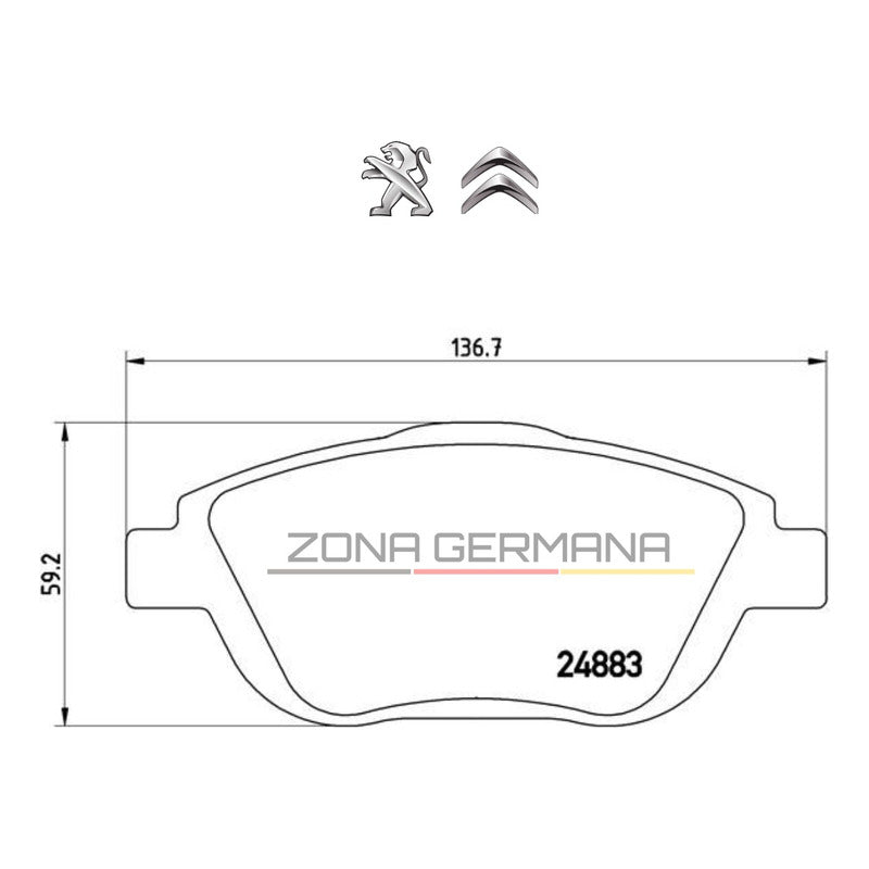 Pastillas Freno Peugeot 2008 Peugeot 208 - ZONA GERMANA