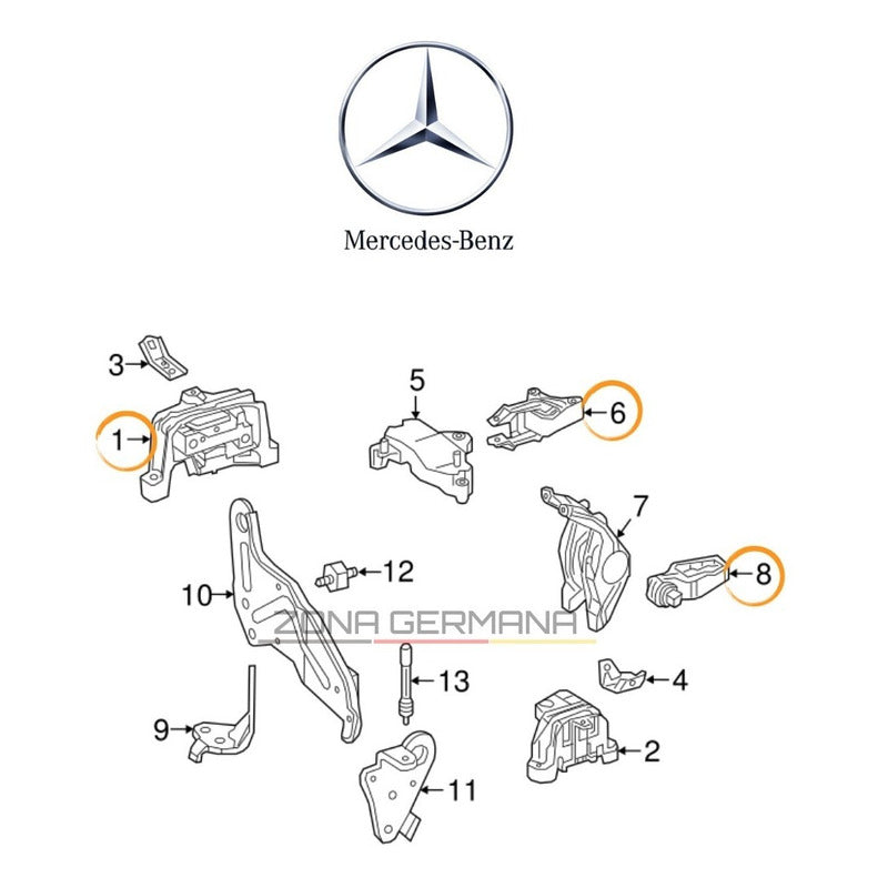 Soporte Motor Mercedes Benz Cla200 Cla180 Cla 200 Kit Soport - ZONA GERMANA