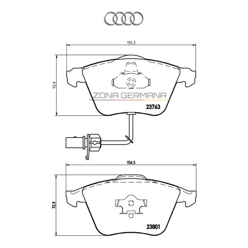 Pastillas Freno Audi S4 Quattro/ A4/ Rs4 Doble Sensor - ZONA GERMANA