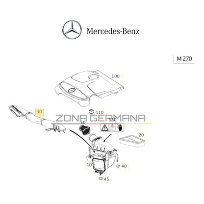 Tubo Aspiración Filtro Aire Mercedes Benz A200 A250 W176