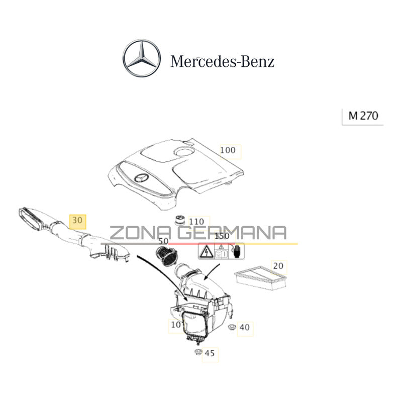 Tubo Aspiración Filtro Aire Mercedes Benz B200 B180