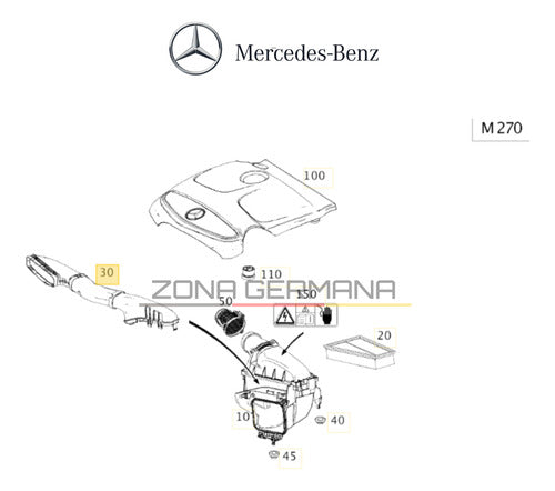 Tubo Aspiración Filtro Aire Mercedes Benz Cla 200 Cla 180