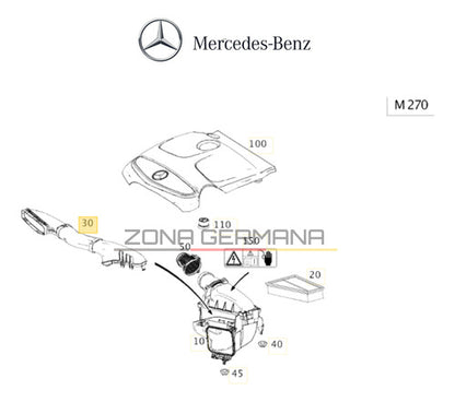 Tubo Aspiración Filtro Aire Mercedes Benz Cla 200 Cla 180
