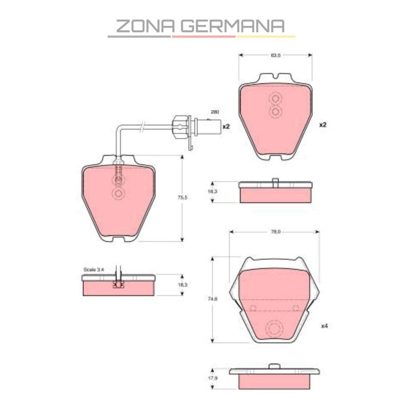 Pastillas Freno Audi S4 Quattro / A6 Audi S6 - ZONA GERMANA
