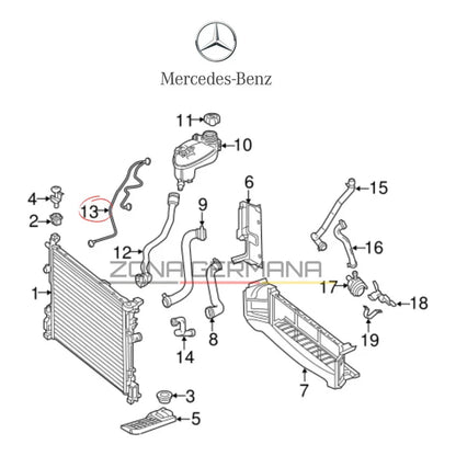 Manguera Deposito Radiador Mercedes Benz B200 B180 - ZONA GERMANA