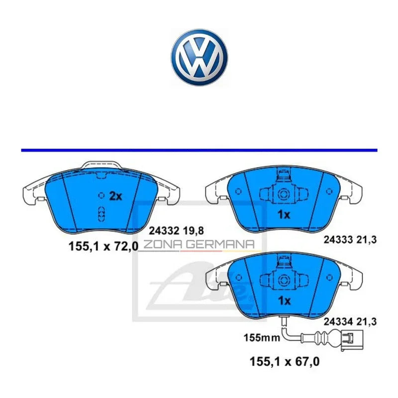 Pastillas Freno Volkswagen Tiguan 2.0 (5n) Original Ate - ZONA GERMANA