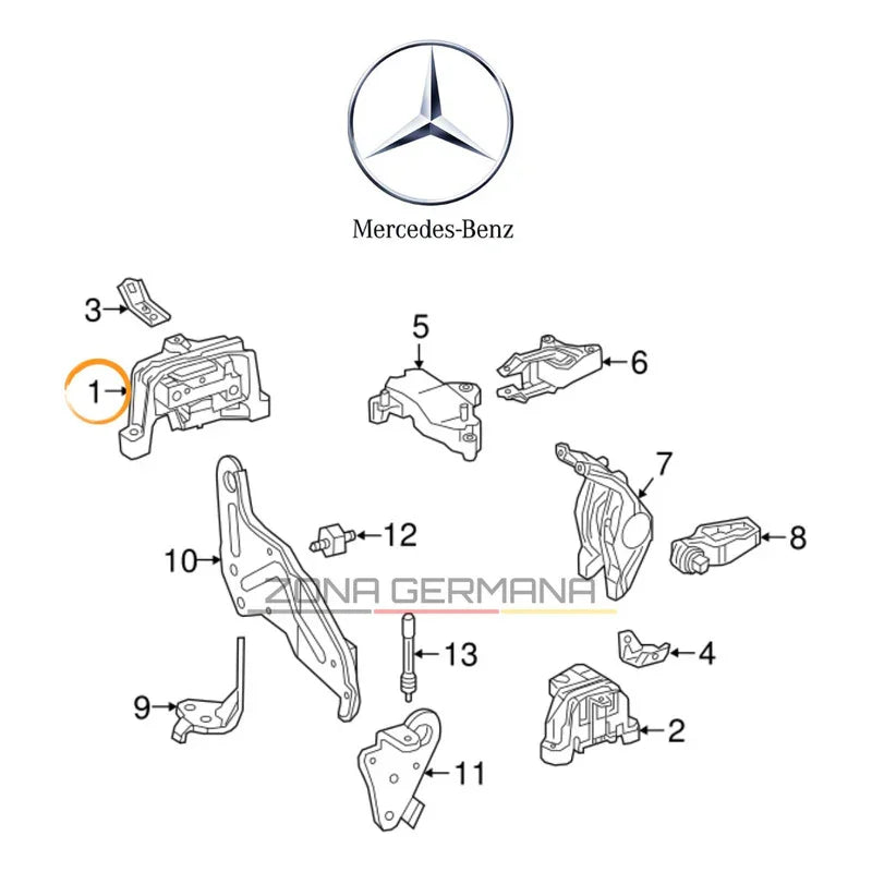 Soporte Motor Mercedes Benz Cla200 Cla180 Cla 200 - Derecho - ZONA GERMANA
