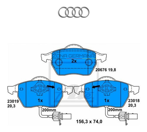 Pastillas Freno Audi A4 B6 B7 / A6 - Doble Sensor Original