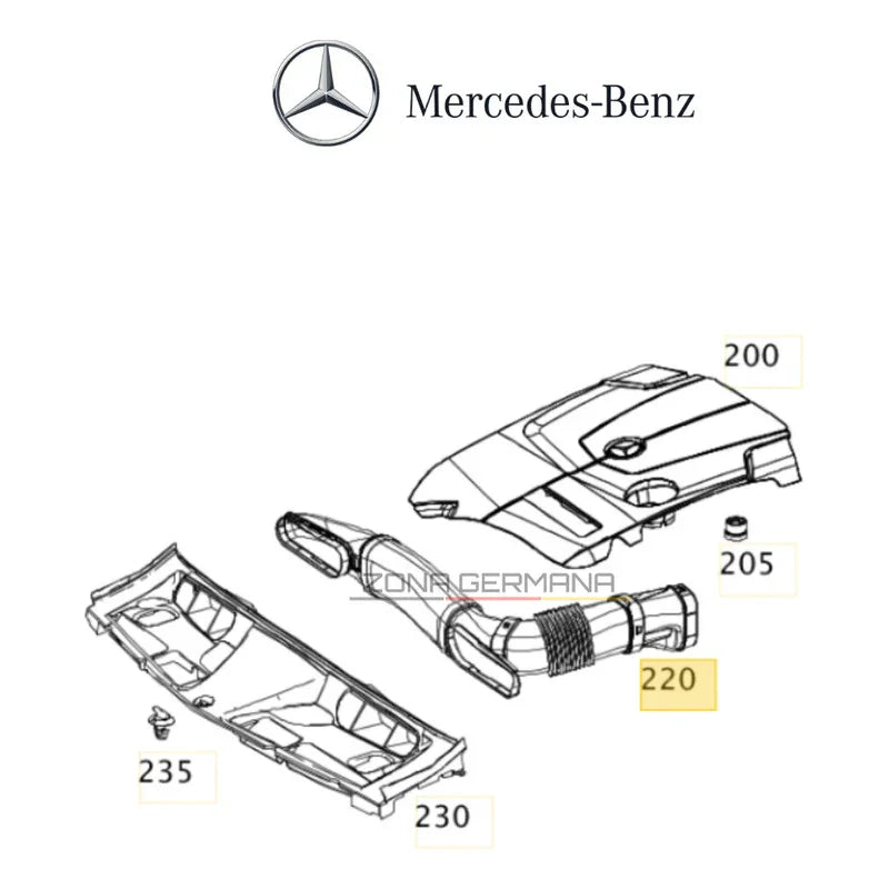 Tubo Aspiración Filtro Aire Mercedes Benz C180 Cgi C200 W204 - ZONA GERMANA