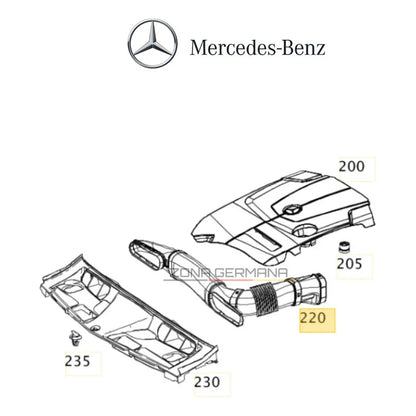 Tubo Aspiración Filtro Aire Mercedes Benz C180 Cgi C200 W204 - ZONA GERMANA