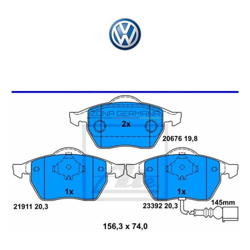 Pastillas Freno Volkswagen Jetta Gli 1.8t Original Ate - ZONA GERMANA