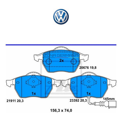 Pastillas Freno Volkswagen Jetta Gli 1.8t Original Ate - ZONA GERMANA
