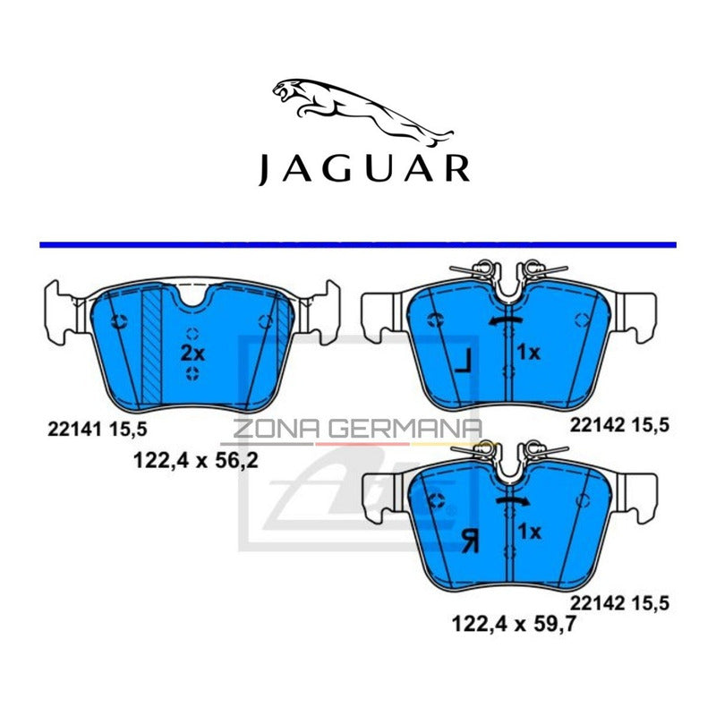 Pastillas Freno Jaguar Xe / Xf - Trasera Original Ate -  ZONA GERMANA