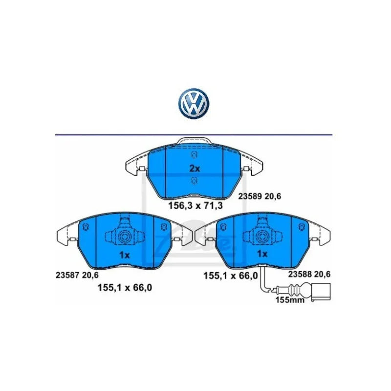 Pastillas Freno Delantero Volkswagen Bora Gli Original Ate - ZONA GERMANA