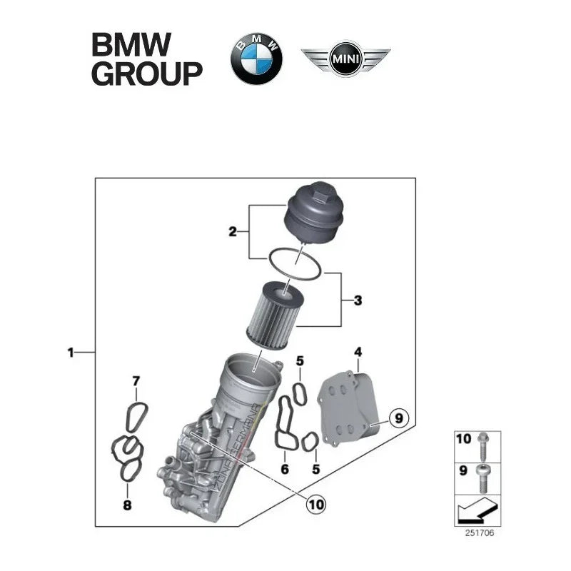 Filtro Aceite Bmw 320i 328i 325i 330i 335i Bmw F30 E90 E93 - ZONA GERMANA