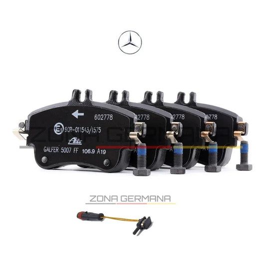 Pastillas Freno Mercedes E200 E300 Trasera + Sensor Original - ZONA GERMANA