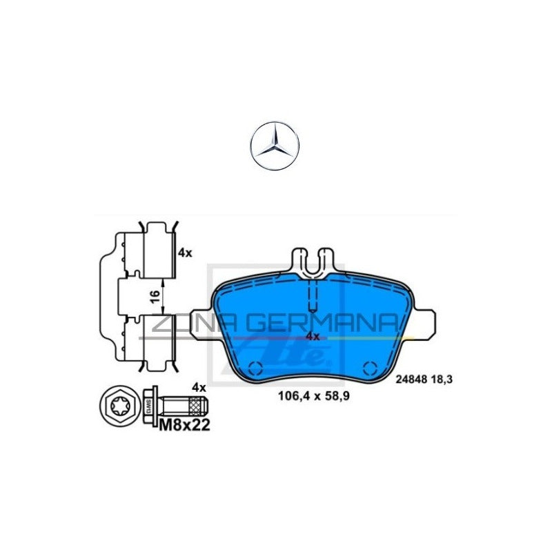 Pastillas Freno Mercedes Benz Slk200 / Slk 200 - Trasera - ZONA GERMANA