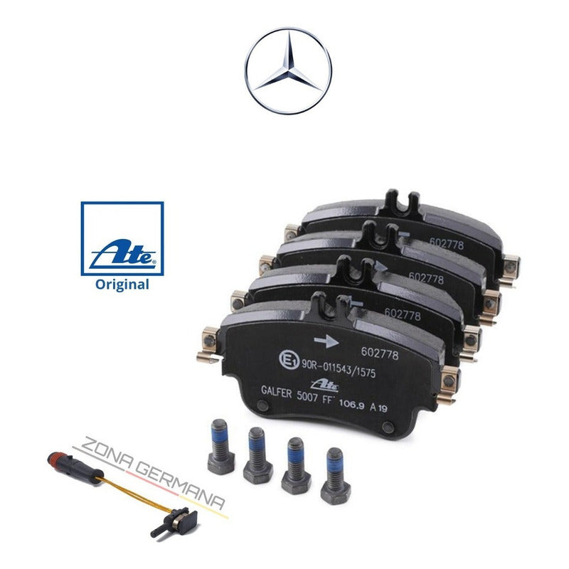 Pastillas Freno Mercedes E200 E300 Trasera + Sensor Original - ZONA GERMANA