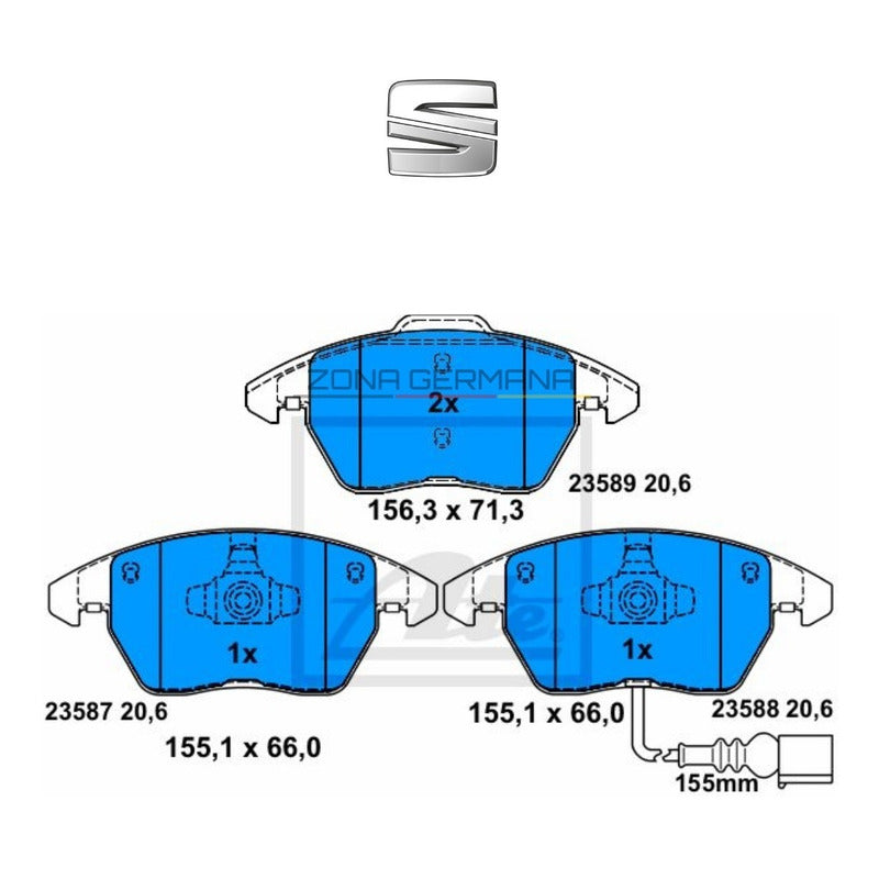 Pastillas Freno Seat Ibiza / Altea / Original Ate - ZONA GERMANA