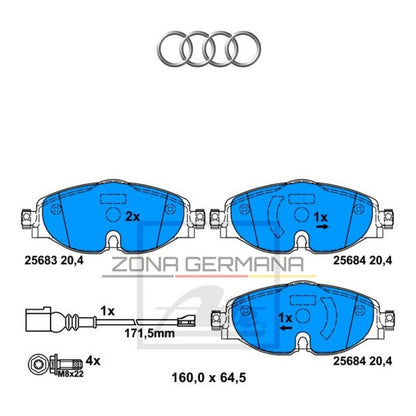 Pastillas Freno Audi A1 A2 A3 / Q2 Original Ate - ZONA GERMANA