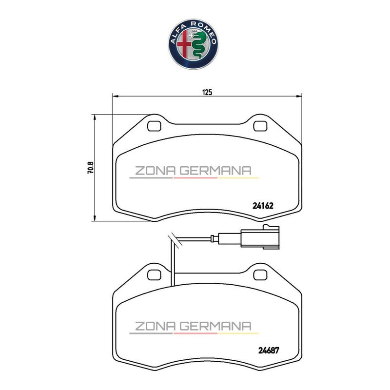 Pastillas Freno Alfa Romeo Mito 1.4 (955) Original Ate - ZONA GERMANA