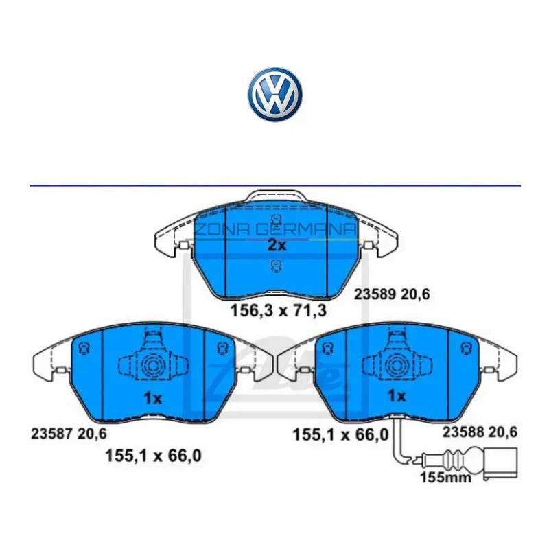 Pastillas Freno Volkswagen New Jetta 2.5 Original Ate - ZONA GERMANA