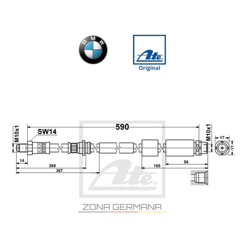 Manguera Freno Bmw 118i 120i 125i 135i F20 F21 Original - ZONA GERMANA