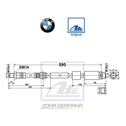 Manguera Freno Bmw 118i 120i 125i 135i F20 F21 Original - ZONA GERMANA