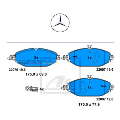Pastillas Freno Mercedes Benz C250 C300 C400 W205 Original - ZONA GERMANA