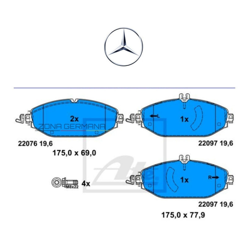 Pastillas Freno Mercedes Benz C250 C300 C400 W205 Original - ZONA GERMANA