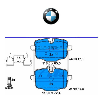 Pastillas Freno Original Ate Bmw 520i 530i 530e 540i G30 F90 - ZONA GERMANA